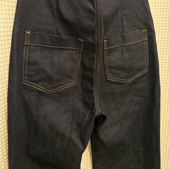 Zara Dark Blue Denim Straight Leg Jumpsuit - size small - like new! - Picture 9 of 12